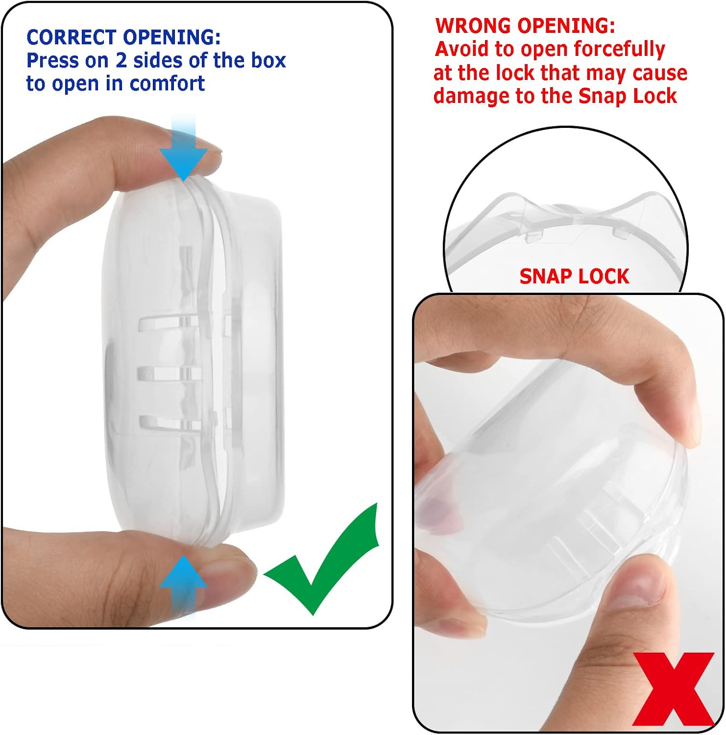Cosmos 2 Pcs Sport Mouth Guard Case Mouth Guard Storage Box, Snap Lock Closure with Vent Holes and Carry Clips for Football Boxing Wrestling BBJ Hockey Outdoor Sports