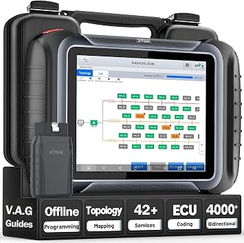 XTOOL D8W Wireless OBD2 Scanner Car Diagnostic Tool, Topology Mapping, ECU Coding, Bidirectional Control, AI-Assisted, 42+ Resets, Full System, Live Data, Pre/Post Scan, PMI, CANFD/DoIP, 3-Year Update