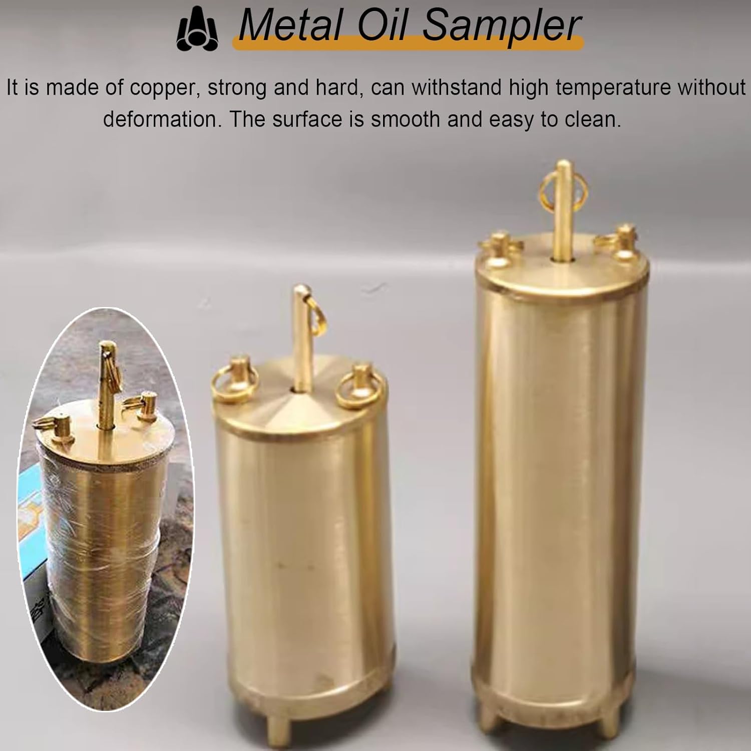 500ml Oil Sampling Cup, Durable Petrochemical Bottom Sampler with 16.4ft Rope for Efficient Fuel Tanker Liquid Collection, Professional Sampling Tool for Oil and Chemicals