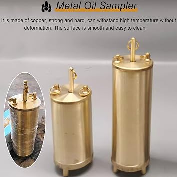 Su Örneklemesi için Petrokimya Yağı Numune Şişeleri, 5-100m Halatlı Bakır Alt Örnekleyici, Akaryakıt Toplama Kovası (500ml, 15m Halat) - Dayanıklı ve Verimli