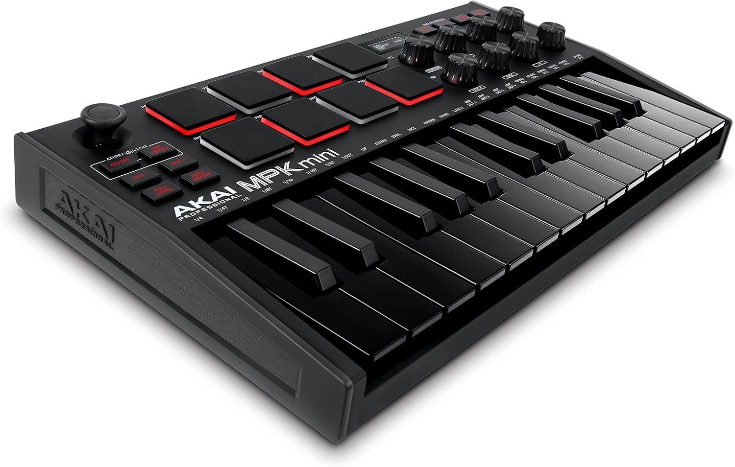 AKAI Professional MPK Mini MK3 - 25 Key USB MIDI Keyboard Controller With 8 Backlit Drum Pads, 8 Knobs and Music Production Software included, Black