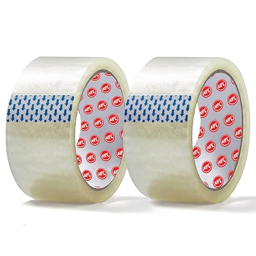 AIPL BOPP Packaging Clear Tape - 48MM x 50 Meter| Pack of 2 | for Packaging Decorating and DIY works