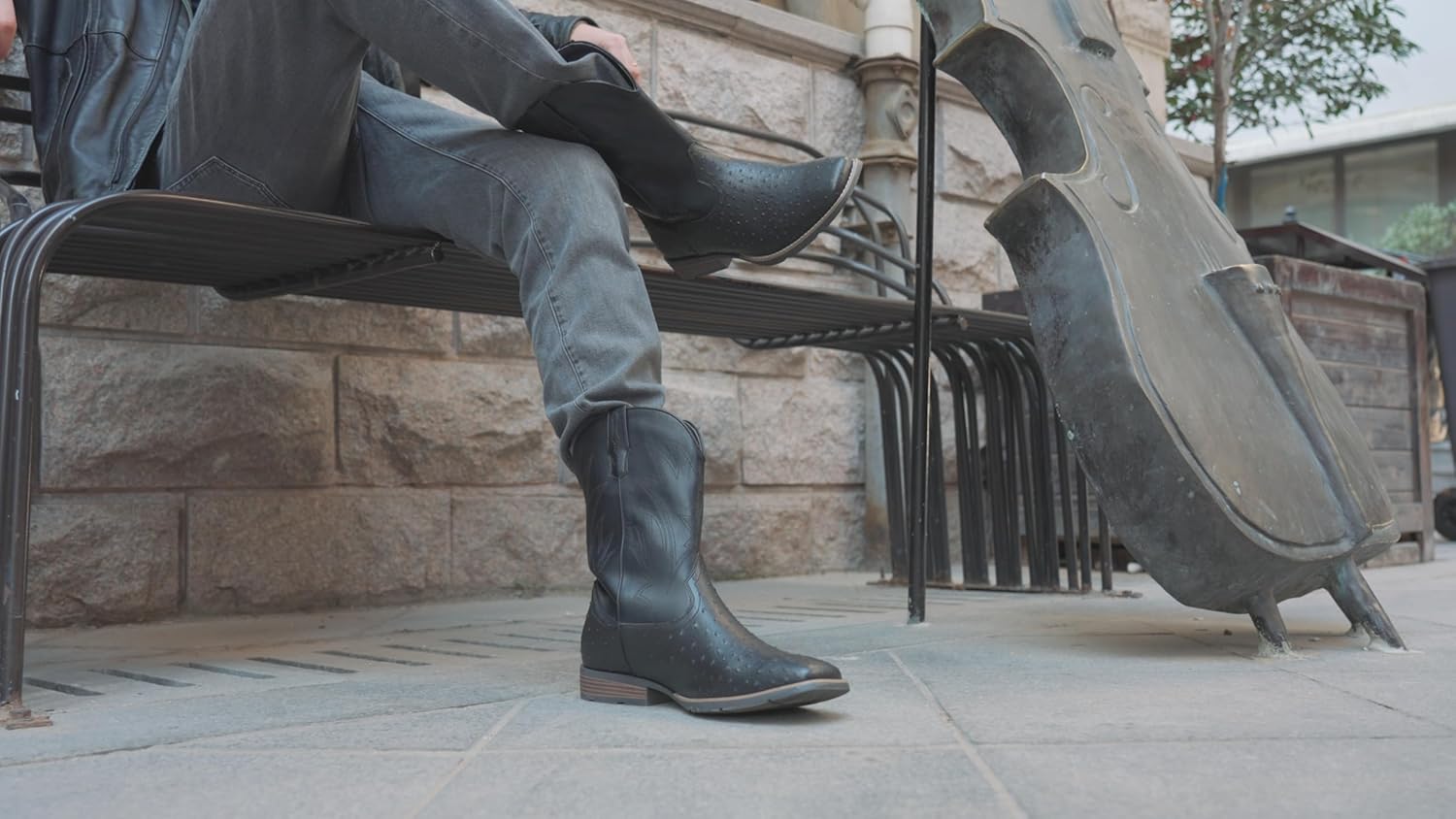 IUV Cowboy Boots For Men Western Ostrich Wide Durable Fashionable Embroidered Pull On Slip Resistant Assorted Colors Boots - Image 3