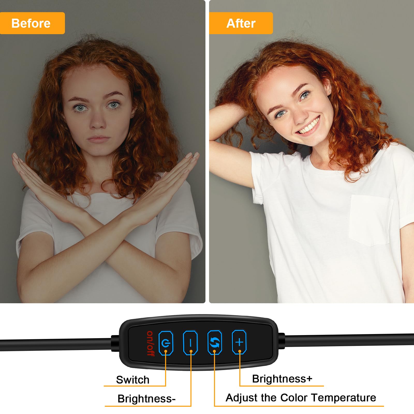 Illuminazione per videoconferenza – Luce per webcam per streaming, luce regolabile a 3 colori e anti-luce blu, luce LED per monitor portatile, per chiamate zoom, videoconferenze, lezioni