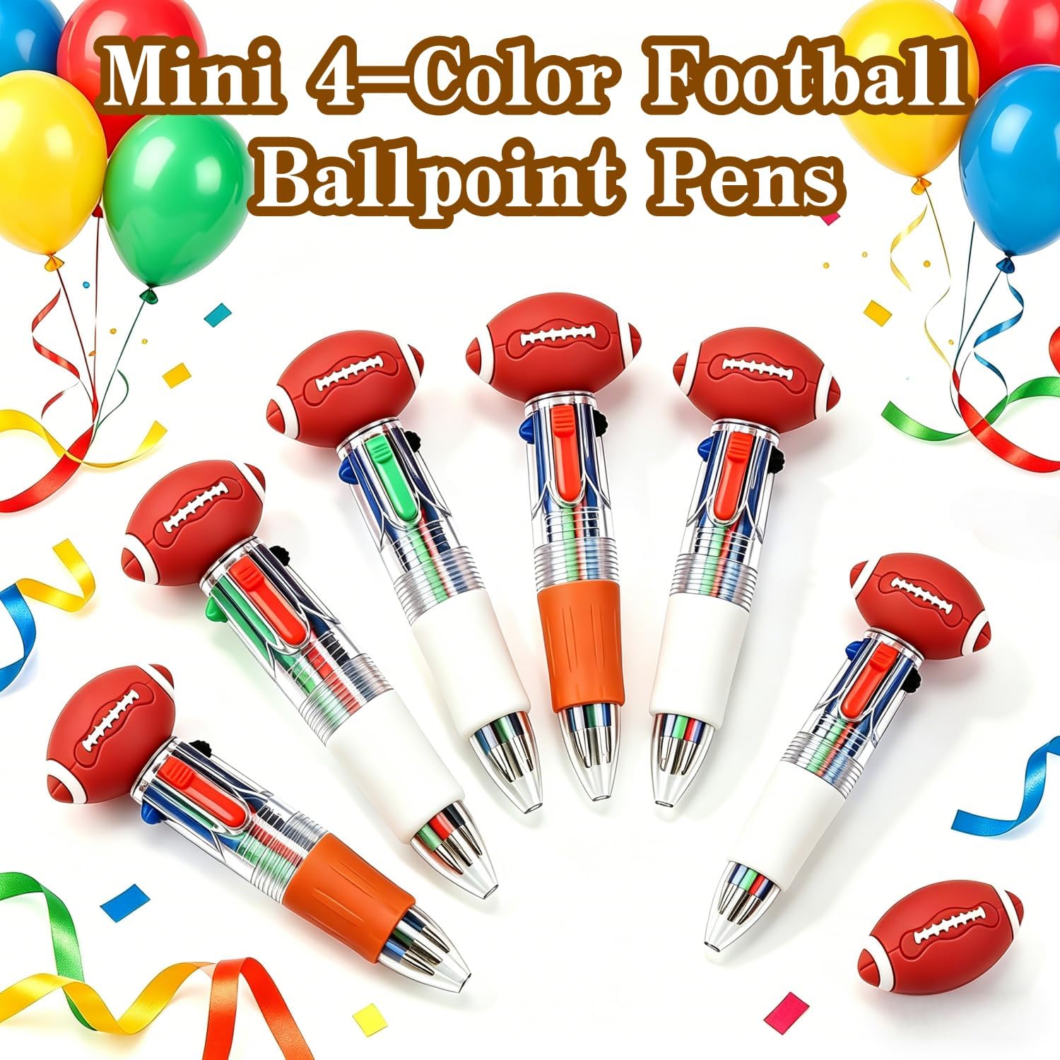 Oneshow 18 PCS Mini Football Pens 4 Color Ballpoint Pens Party Favors image 2