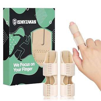 2 x Finger Splints for Trigger Fingers - Arthritis Finger Protectors Support for Index Finger - Middle Finger - Ring Finger (Beige)
