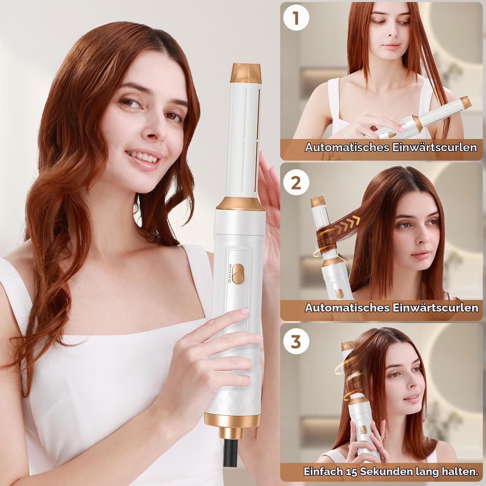 Neue Airstyler 5 in 1, Pro Hairstyler Air styler Set, Ionen Haarstyler Föhnbürste mit 1000W Haartrockner & Styler für Locken, Volumen und Glätte | Rundbürstenföhn, Geben Sie dem Haar Volumen