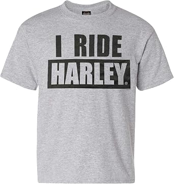 Harley-Davidson Big Boys I Ride Harley Short Sleeve Crew-Neck T-Shirt - Gray