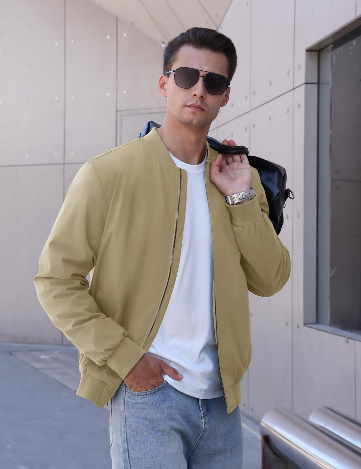 TACVASEN Men's Bomber Jackets Thermal Quilted Jacket Water Resistant Warm Winter Coats - Image 2