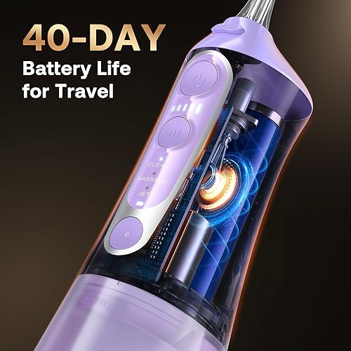 Miniatura 16 de Bitvae Púas de dientes de agua para irrigador dental portátil, irrigador oral portátil inalámbrico, potente y recargable, cuidado de apoyo, IPX7