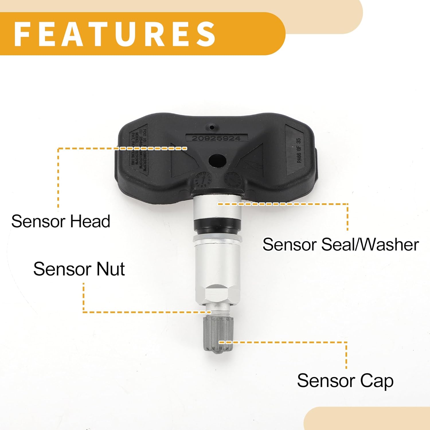 4Pcs Tire Pressure Sensor No.15268606/20925924 Tire Pressure Monitoring Sensor for Chevrolet Malibu 2008-2012