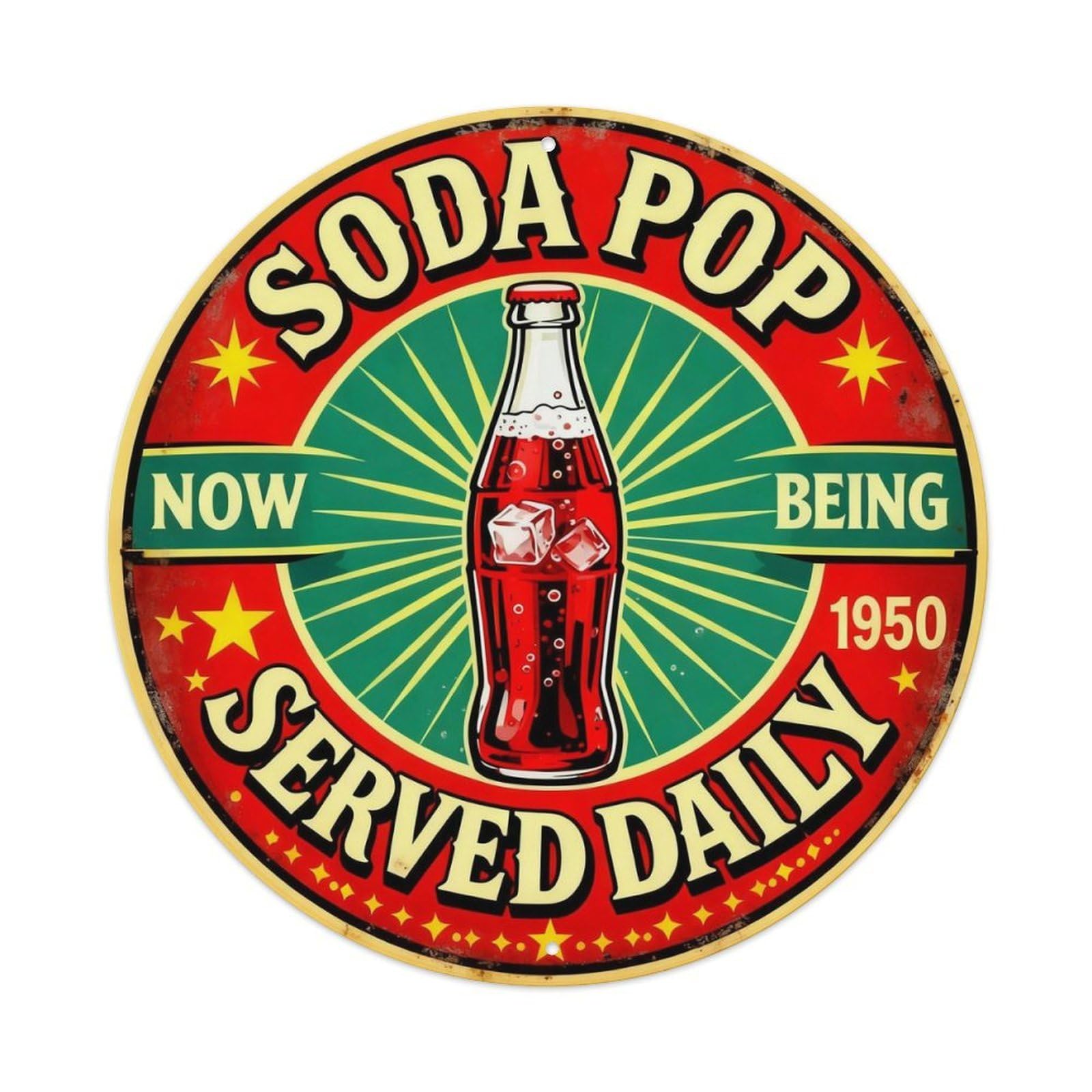 Soda Pop Retro Diner Sign Metal Tin Sign Plaque