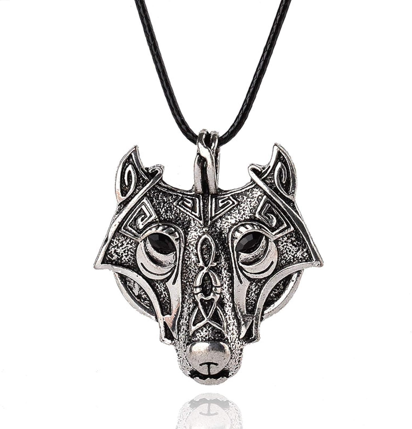 WYFLL Accessoires De Personnalité Européenne Et Américaine Bijoux Vente Chaude Norvégien Viking Mythologie Alliage Rétro Tête De Loup Pendentif