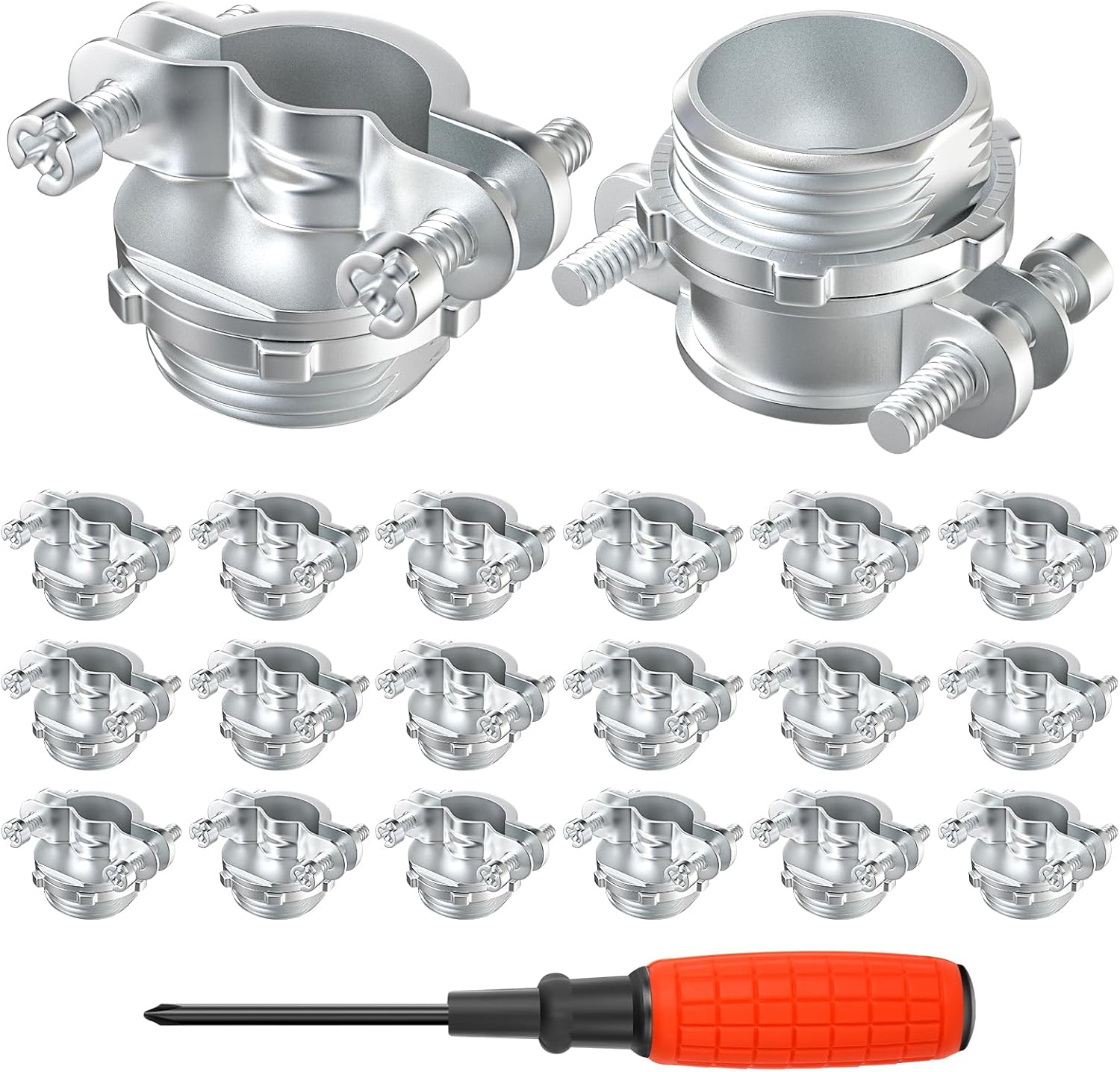 20PCS 1/2Inch Clamp Type Cable Connectors, Zinc Alloy Connector for Protect Cables