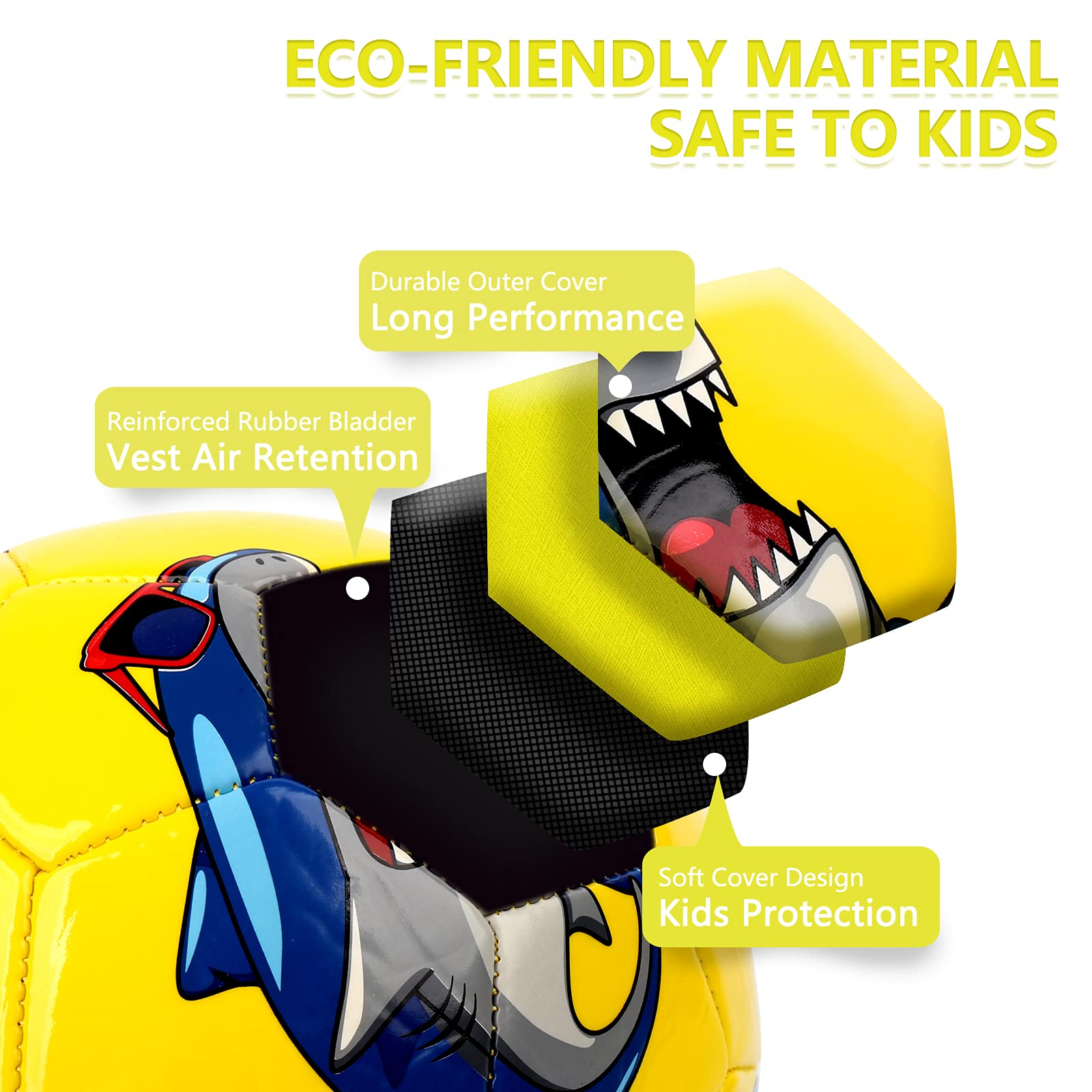 Size 3 Soccer Ball For Kids 3-8 Years - TPU Material With Hand Pump For Indoor & Outdoor Play