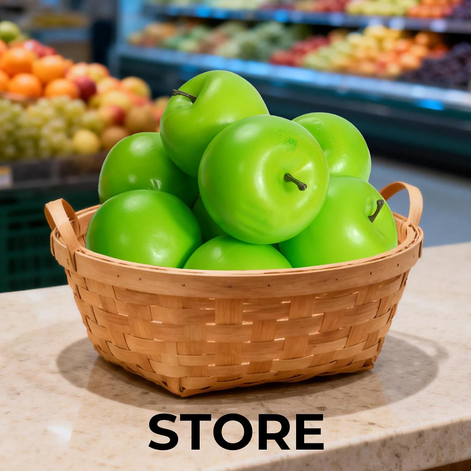 9 Pack Fake Apples Artificial Fruits,Realistic Apple Ornaments for Photography Props Fruit Bowl,Lifelike Faux Fruit for Home Decor Kitchen Table Living Room Party Decorations (Green)