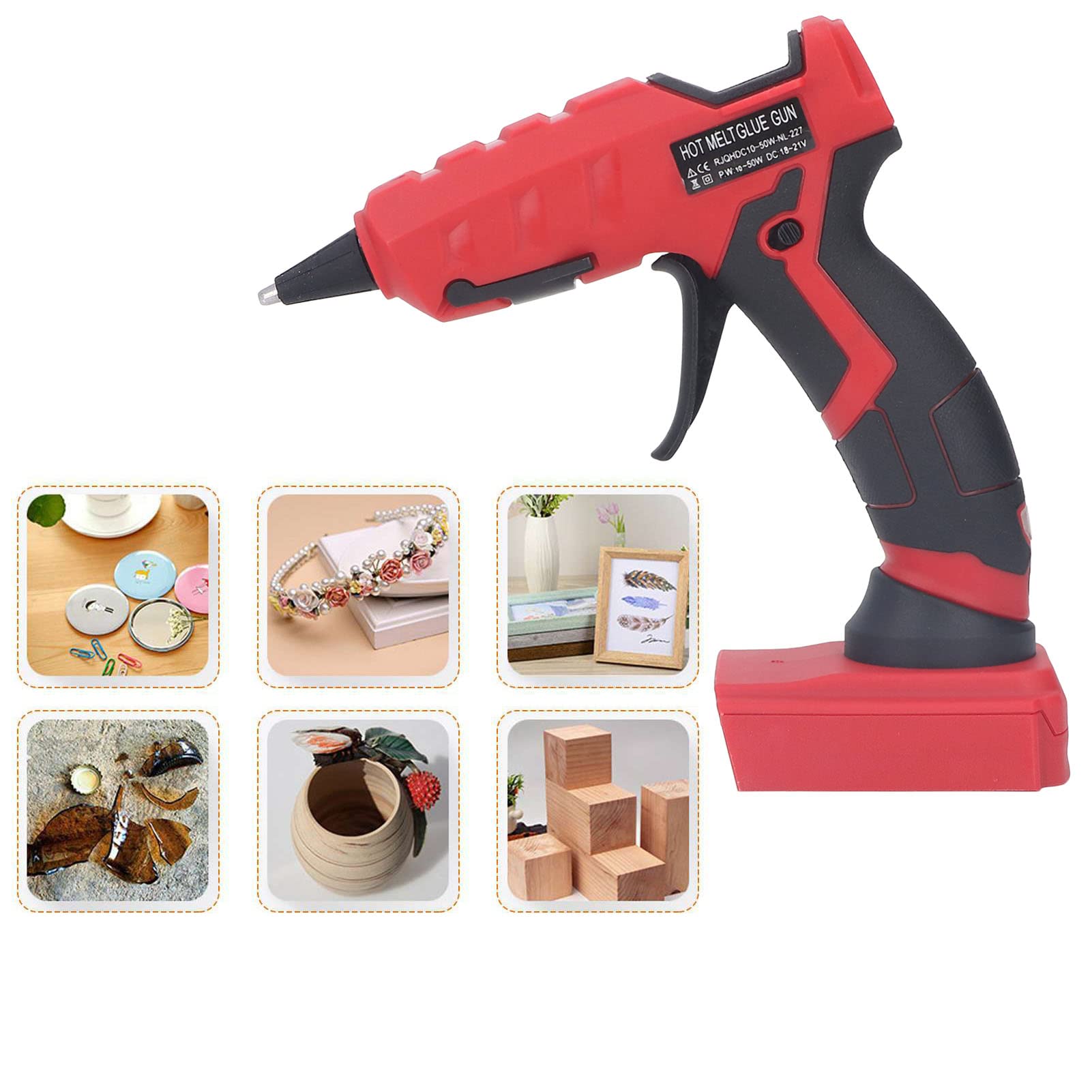 Bezprzewodowy pistolet do kleju na gorąco szybki podgrzewanie Izolowana dysza Gorąca roztopiona pistolet kleju z 30pcs do majsterkowania do naprawy domu