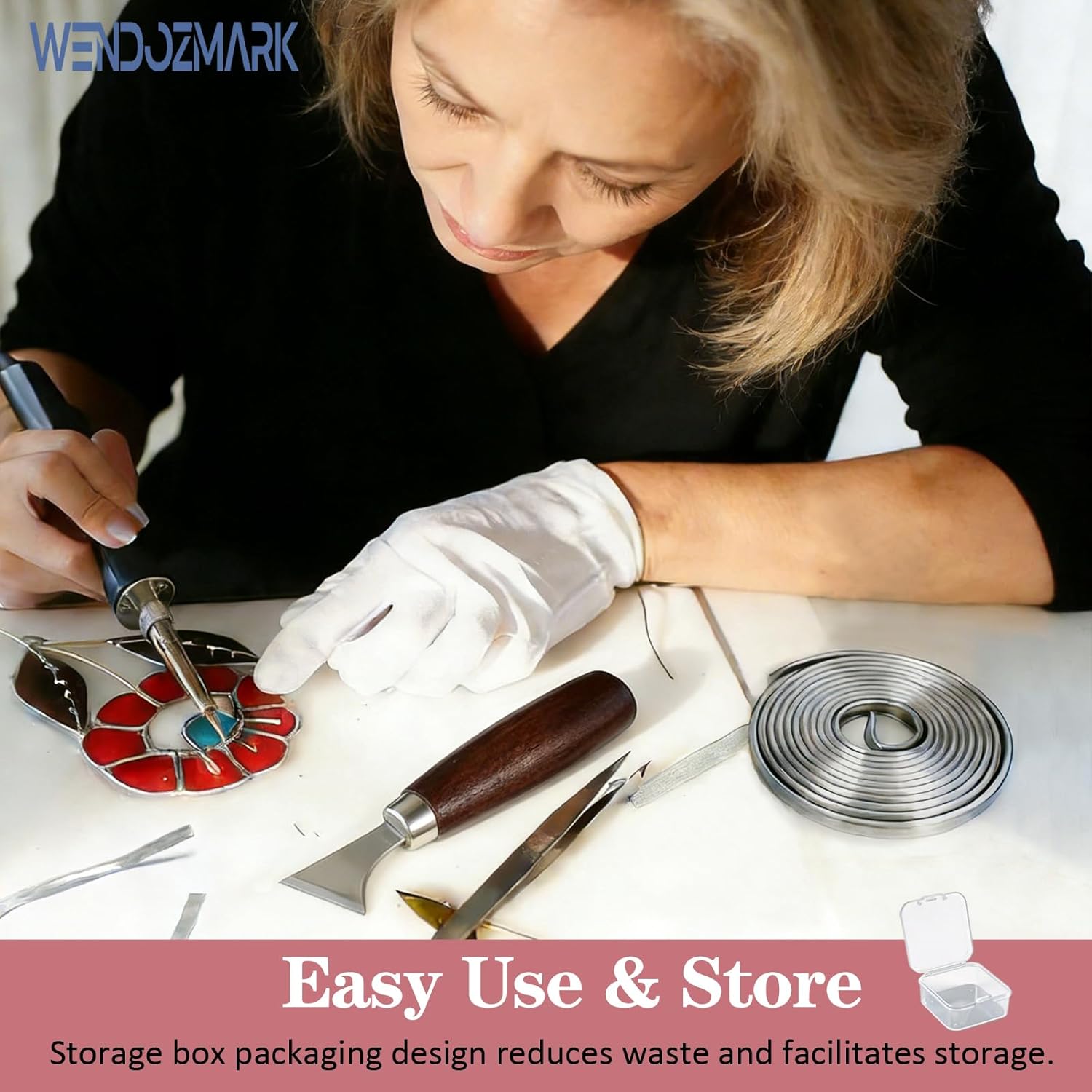 Wendozmark 5/64" Round U Hobby Came Lead Came 24 ft for Stained Glass Projects, U Channel Lead U Hobby Came Stretcher,Adds Strength & Structure Perfect for Small Glass Projects & Suncatchers