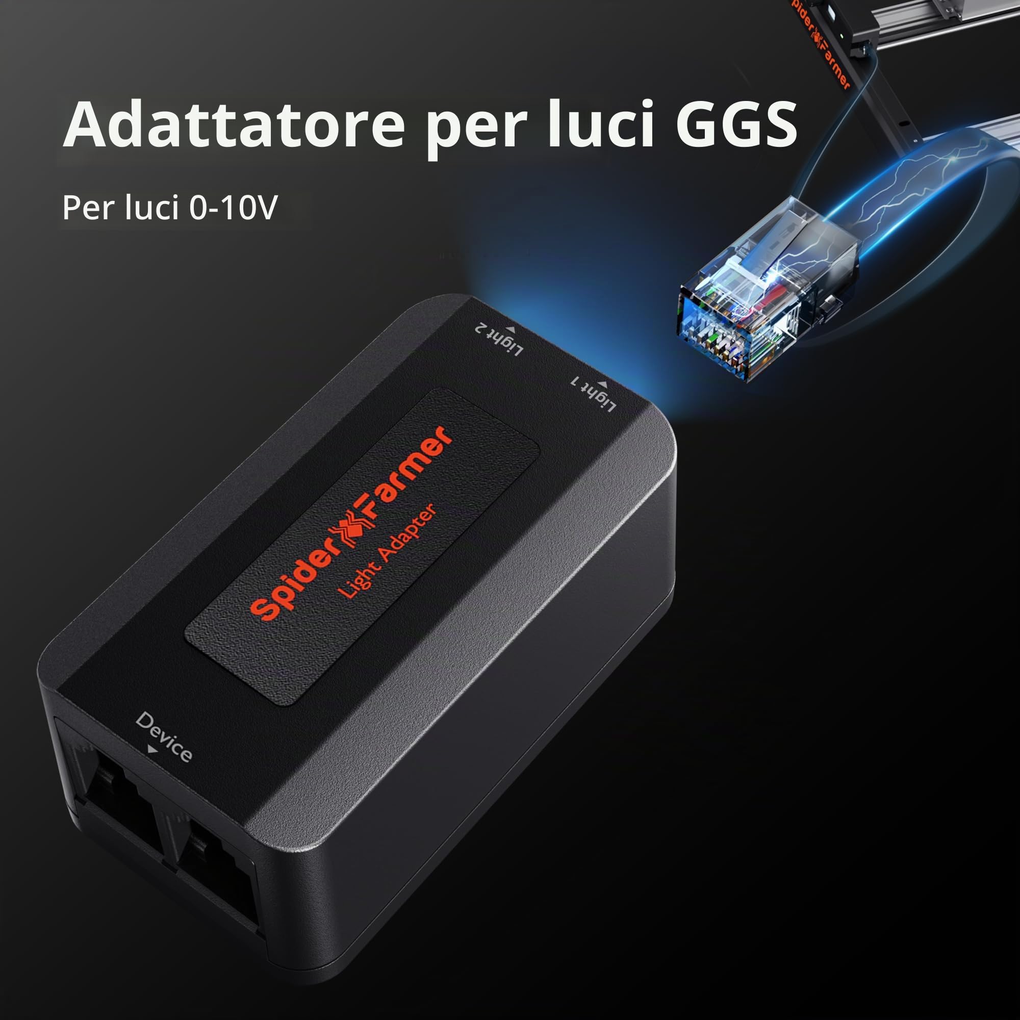 Spider Farmer Set di controller GGS, controller ambientale intelligente, sensore di temperatura, umidità e luce e adattatore, ideale per il sistema di gestione automatica del ciclo di crescita indoor