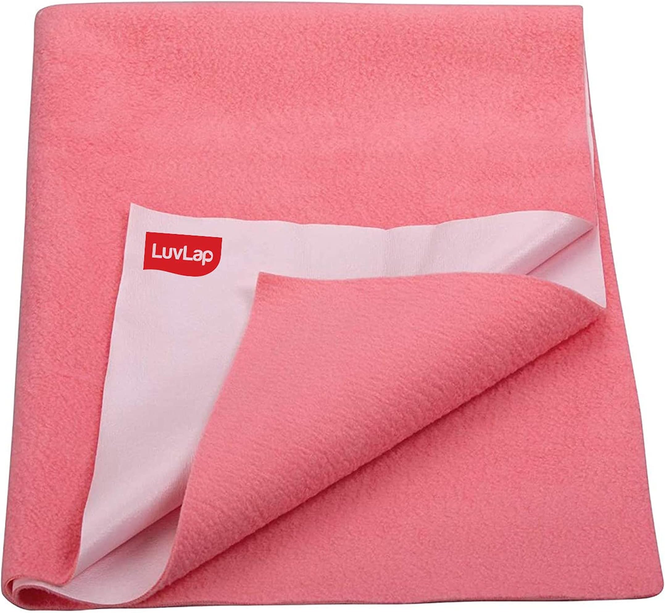 LuvLap Instadry Extra Absorbent Quick Dry Sheet for baby, Baby Bed Protector, Waterproof baby sheet, 0m+ - Extra Large, 140 x 200cm (Salmon Rose)