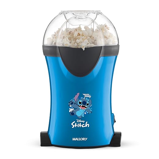 Pipoqueira Mallory Stitch – Pipocas Sequinhas e Sem Óleo, Bocal Expedidor, Copo Medidor para Manteiga e Pés Antiderrapantes - 127V