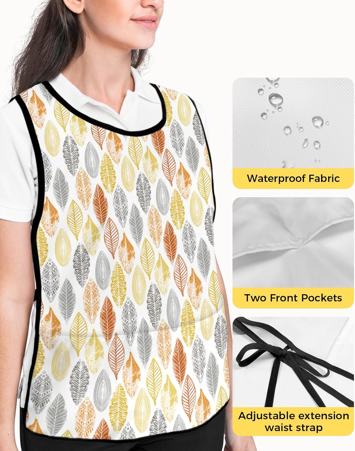 Christmas Cobbler Aprons with 2 Pockets for Women Men, Retro Plaid Reindeer Snowflake Tree Xmas Ball