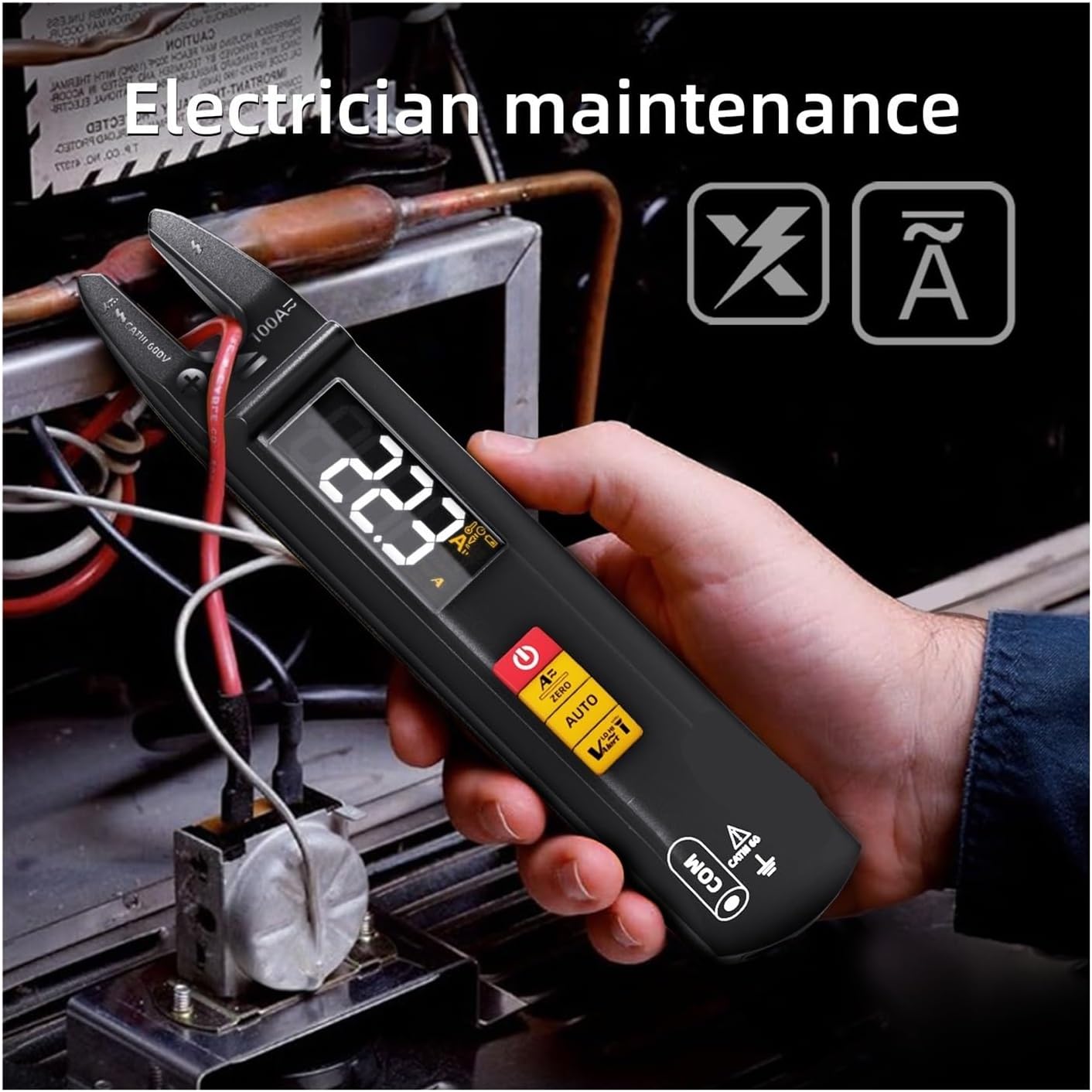 Smart Clamp Meter DC AC Current 100A Ammeter Clamp Current Open Electrical Tester Digital Multimeter
