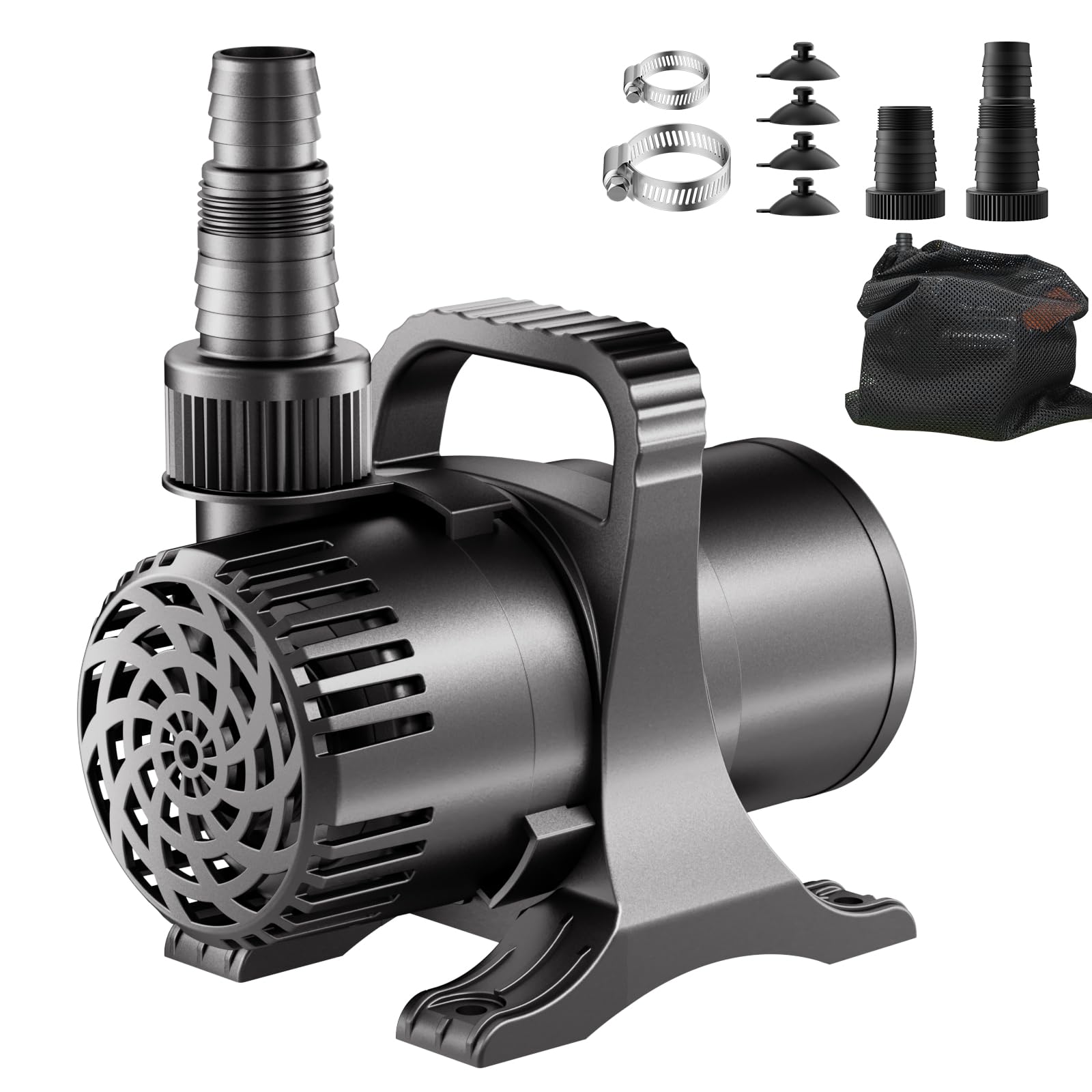 Photo 1 of OYO Water 320W 6600 GPH Pond Pump, High Flow Heavy Duty Submersible Water Pump for Large Ponds, Pools & High Waterfalls, Continuous Duty, Submersible & Inline Use, 20.3 ft Cord, Includes Filter Bag