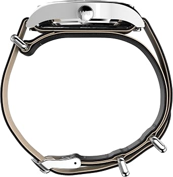 Timex Men's Weekender New England 3 Hand 39mm Watch - Black Slip-Thru Double Layer White Dial Stainless Steel Case