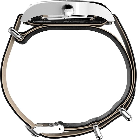 Timex Men's Weekender New England 3 Hand 39mm Watch - Black Slip-Thru Double Layer White Dial Stainless Steel Case