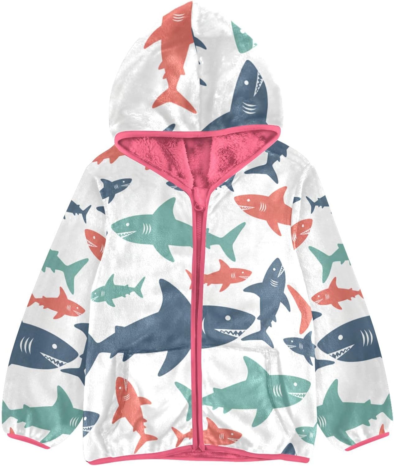ALAZA We(216) Hoodie Jacket for Girls Toddler Fleece Zip Up Coat Plush Jacket Long Sleeve Outerwear for 3 Years