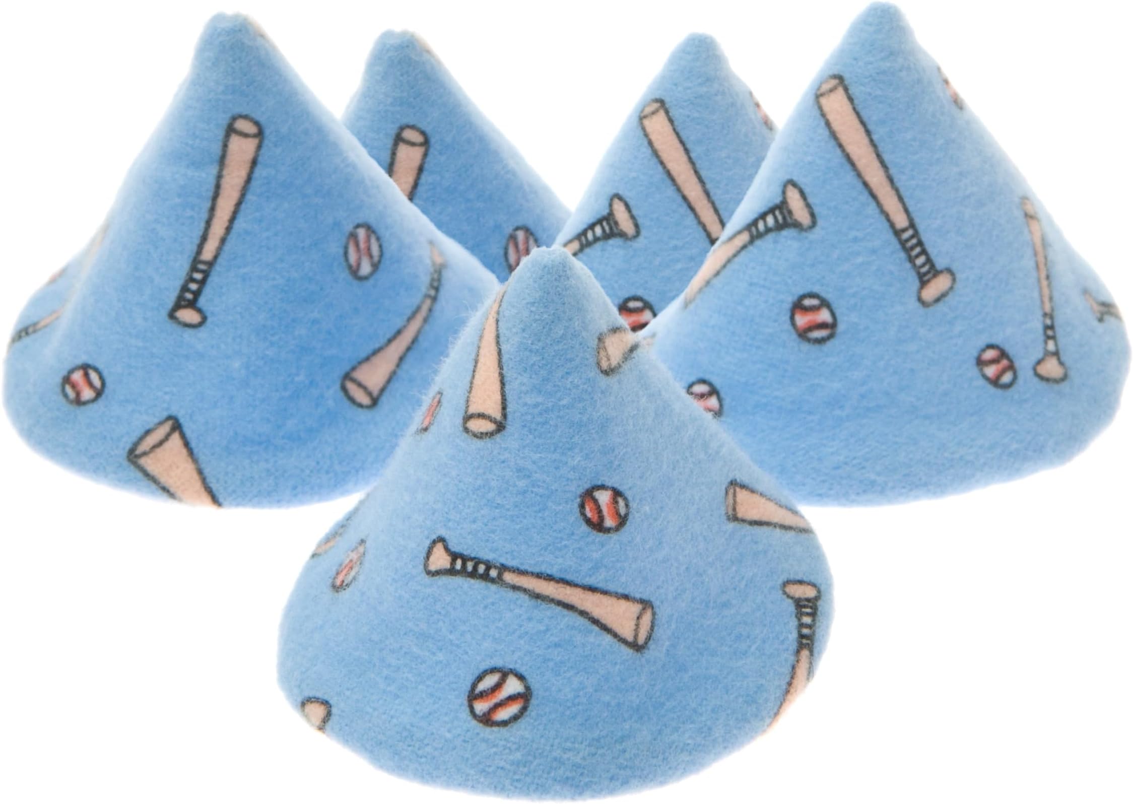 Beba Bean Baseball Pee-Pee Teepee Cellophane Bag - 5 Cone Shaped, Terry Lined Cotton Flannel, Washable & Reusable Diaper Protectors for Newborn Boys