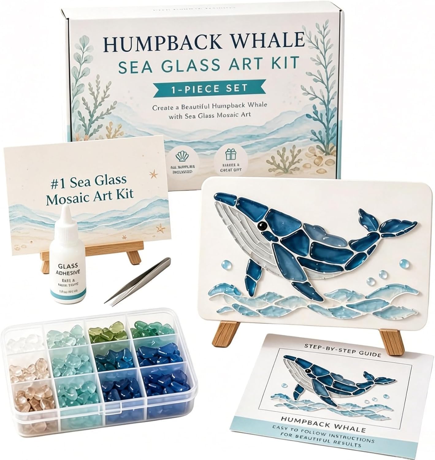Sea Glass Ocean DIY Kit | Seaglass Mosaic Art Craft Kits for Adults