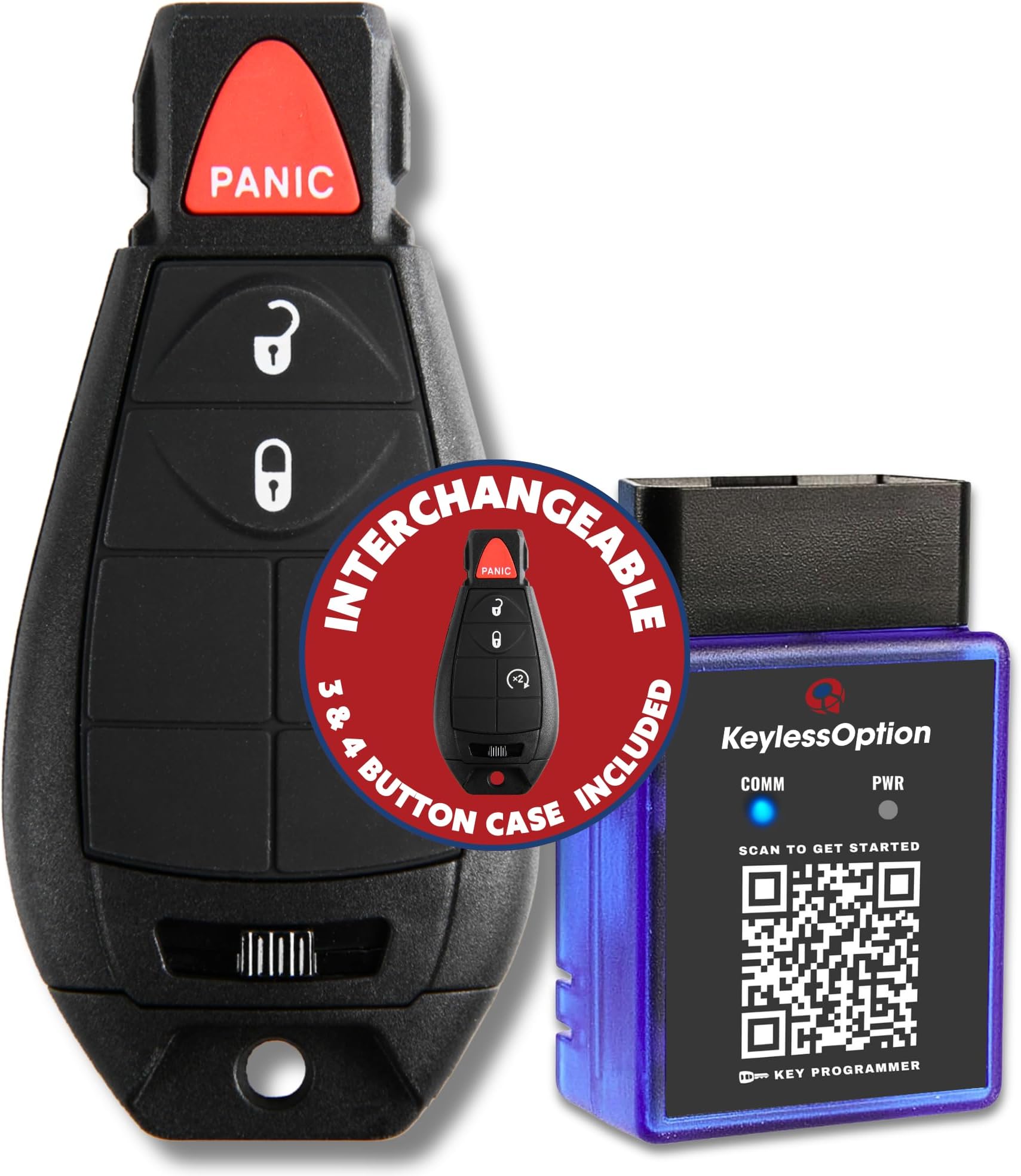 KeylessOption OBD Car Key Fob Programmer Interchangeable 3