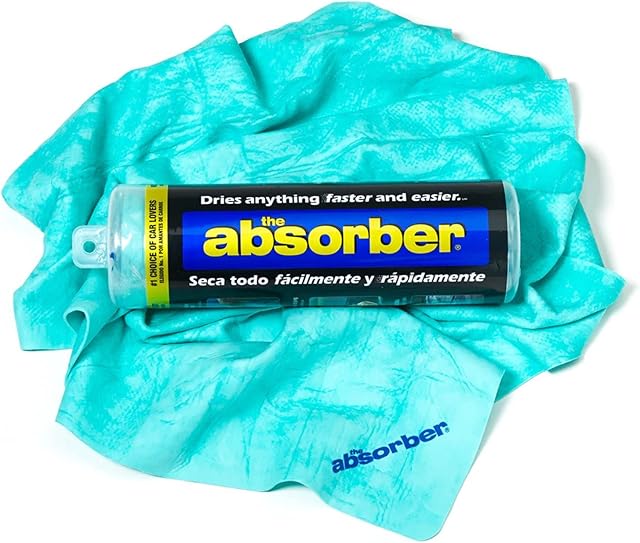 CleanTools The Absorber Synthetic Premium Drying Chamois Cloth for Car: Super Absorbent, Scratch-Free and Washable | 27-Inch x 17-Inch, Aqua| Discontinued| Replacement PN: 14946