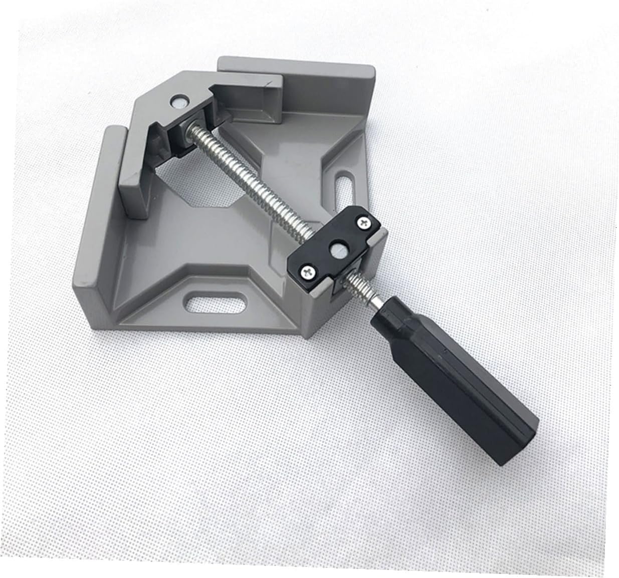 Right Angle Woodworking Clamp Single Handle Aluminum Alloy Corner Welding Pliers with Adjustable Rotating Spindle for Framing Cabinet Making and Furniture Installation