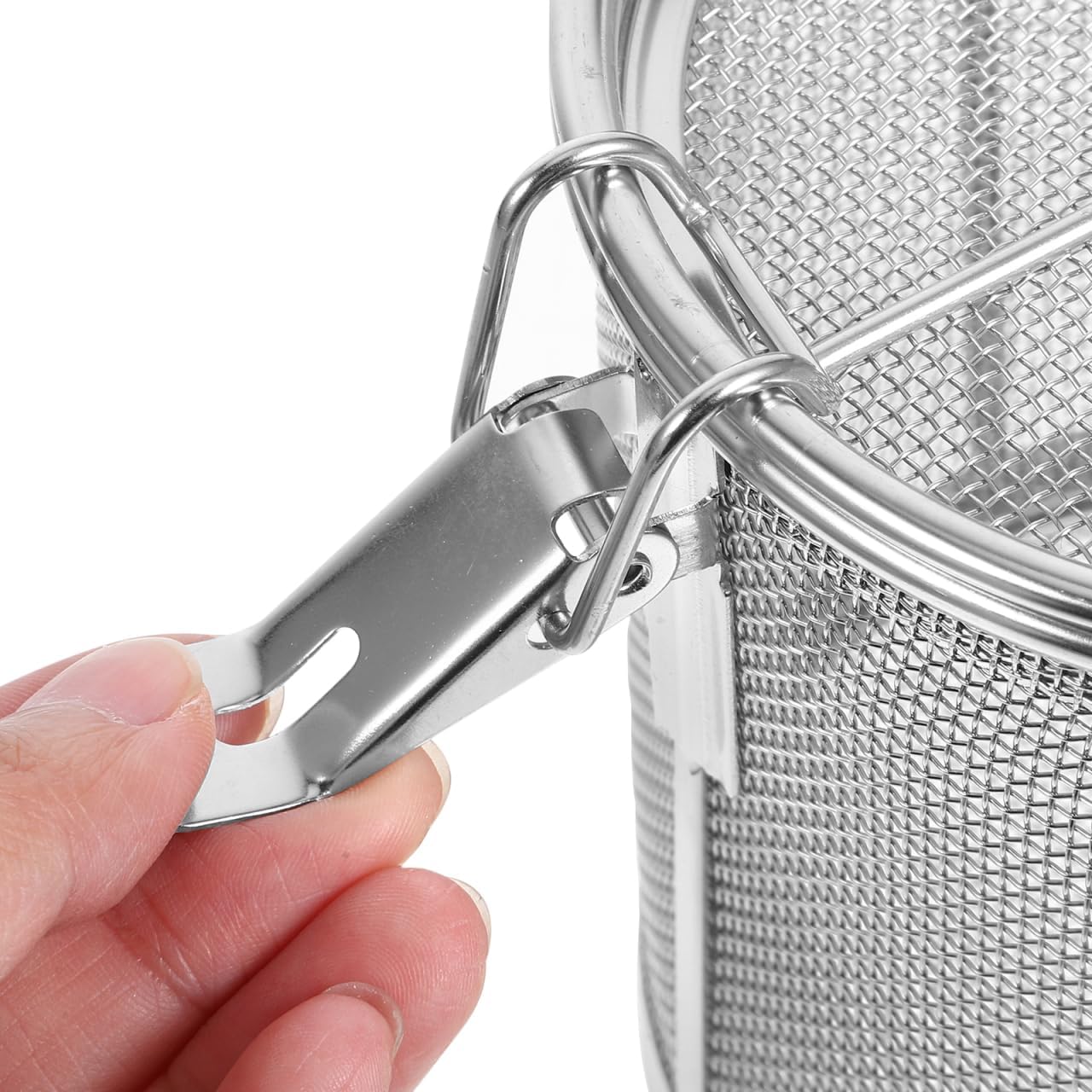 Stainless Steel Seasoning Strainer Basket 4.92X4.72X4.72 Inch Reusable Cooking Infuser and Tea Filter with Fine Mesh for Soup Brining and Loose Leaf Tea