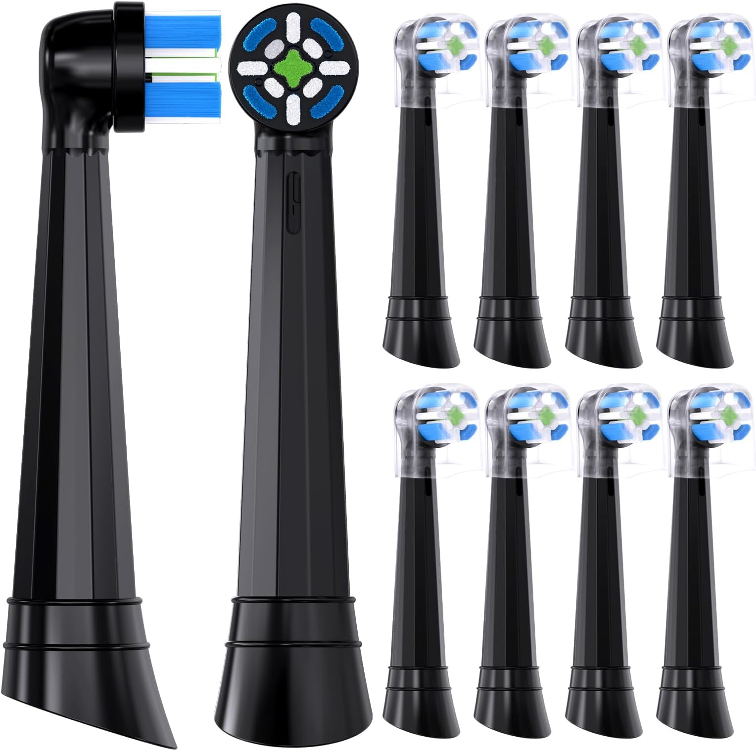 Compatible with Oral-B iO 3/4/5/6/7/8/9/10 Series Ultimate Clean Electric Toothbrush Replacement Brush Heads,for Oral-B iO Electric Toothbrush,10 Pack (Black)
