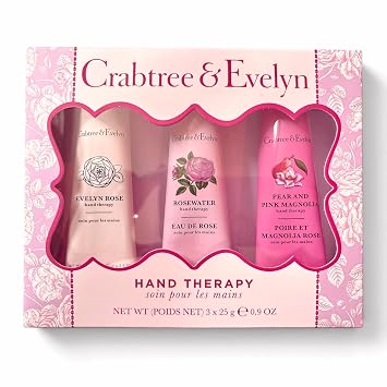 Crabtree & Evelyn Luxury Hand Therapy Collection Evelyn Rose, Rosewater, Pear & Pink Magnoli