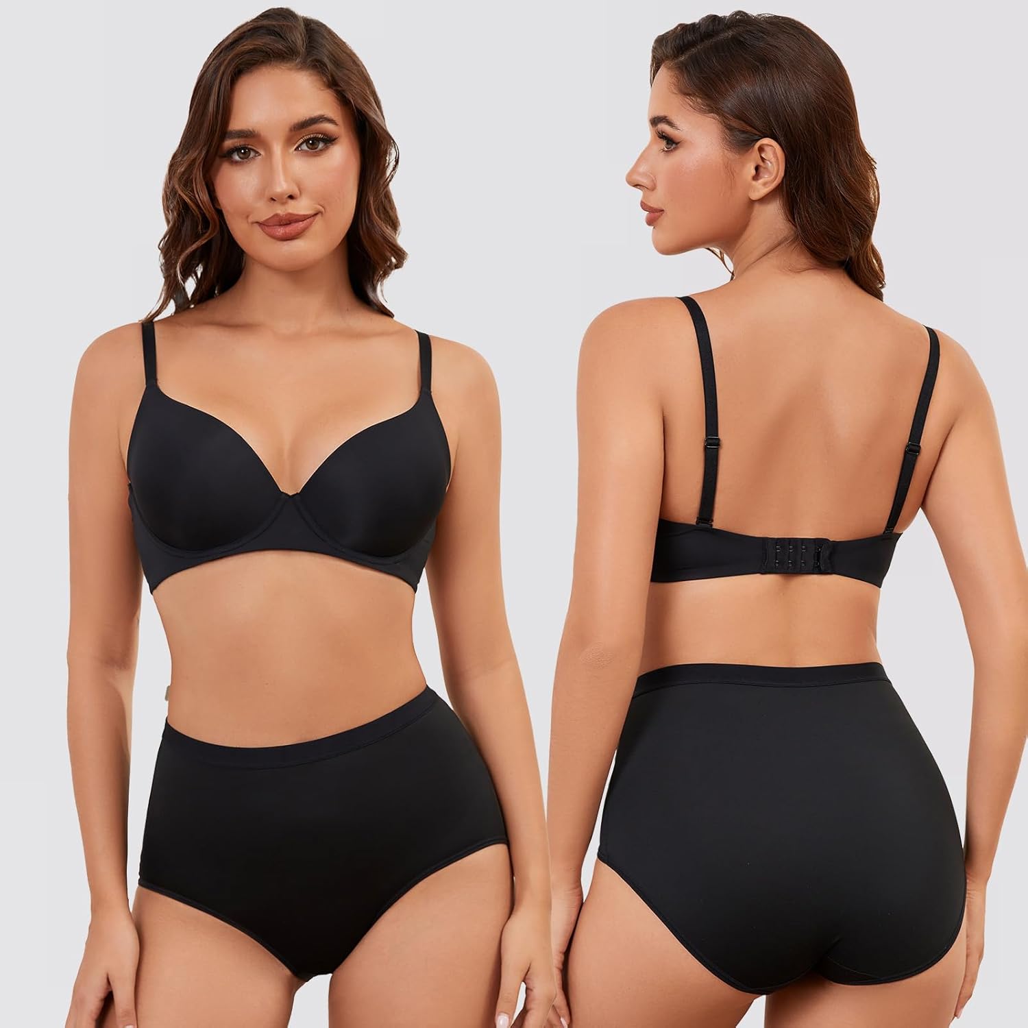 Womens High Waisted Tummy Control Underwear Full Coverage Comfort Briefs Moisture-Wicking Seamless Panties MultiPack - Image 2