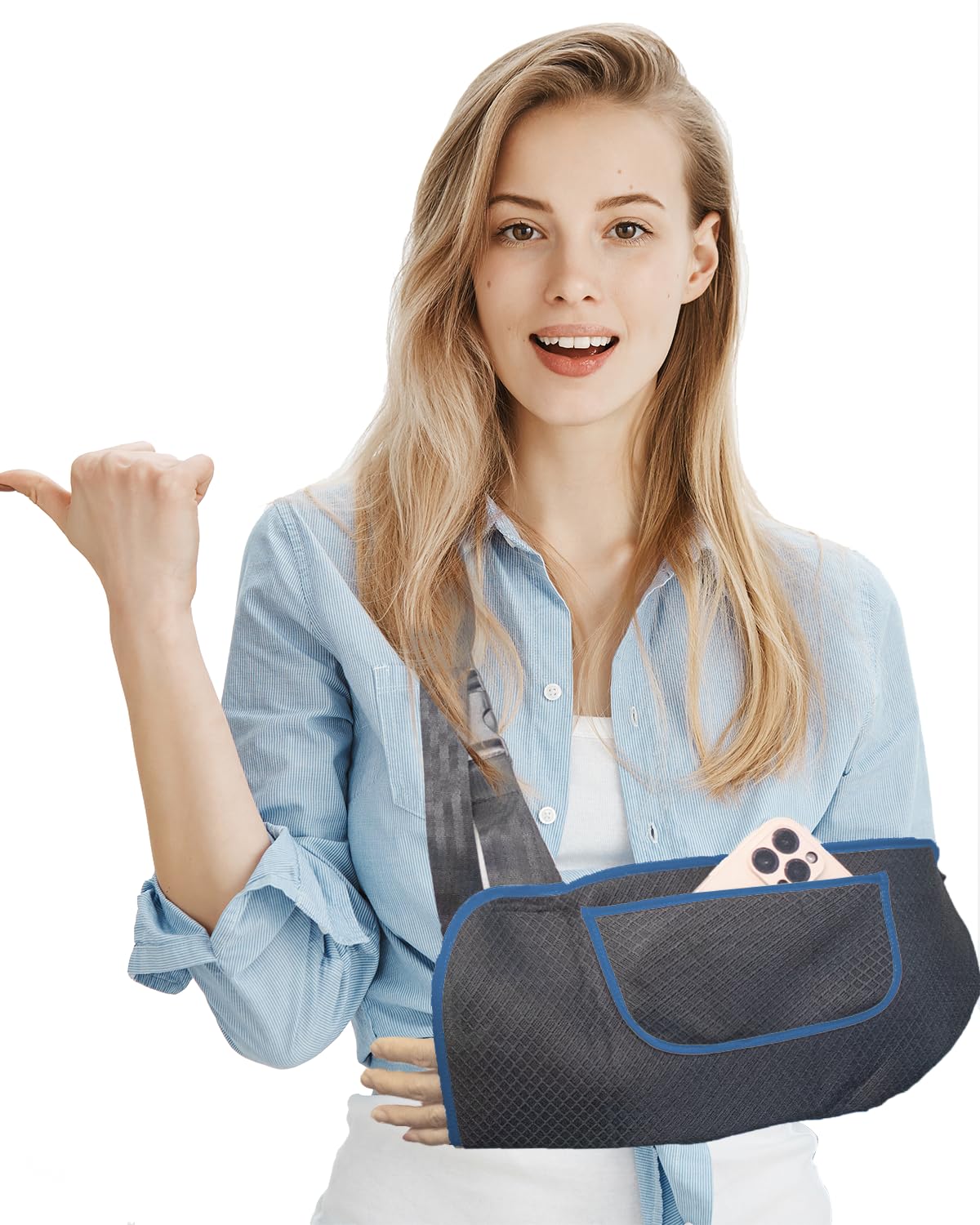 DouHeal Arm Sling, Upgraded Straps, Ultimate Comfort, Convenient Pocket, Arm Sling Shoulder Immobilizer for Shoulder Injury, Elbow Injury, Wrist