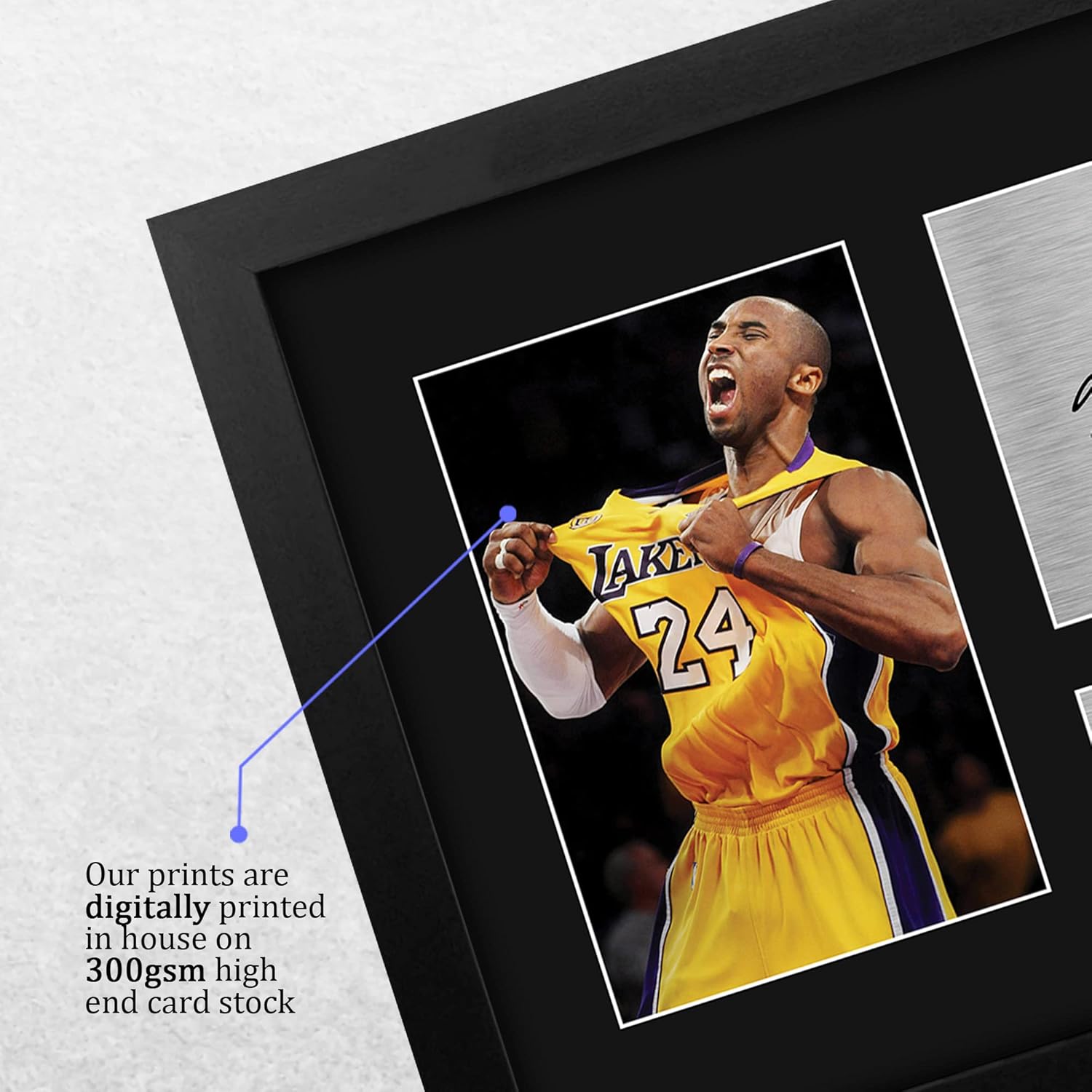 HWC Trading Kobe Bryant Los Angeles LA Lakers Gifts USL Framed Printed Signed Autograph Picture for Basketball Memorabilia Fans - US Letter Size