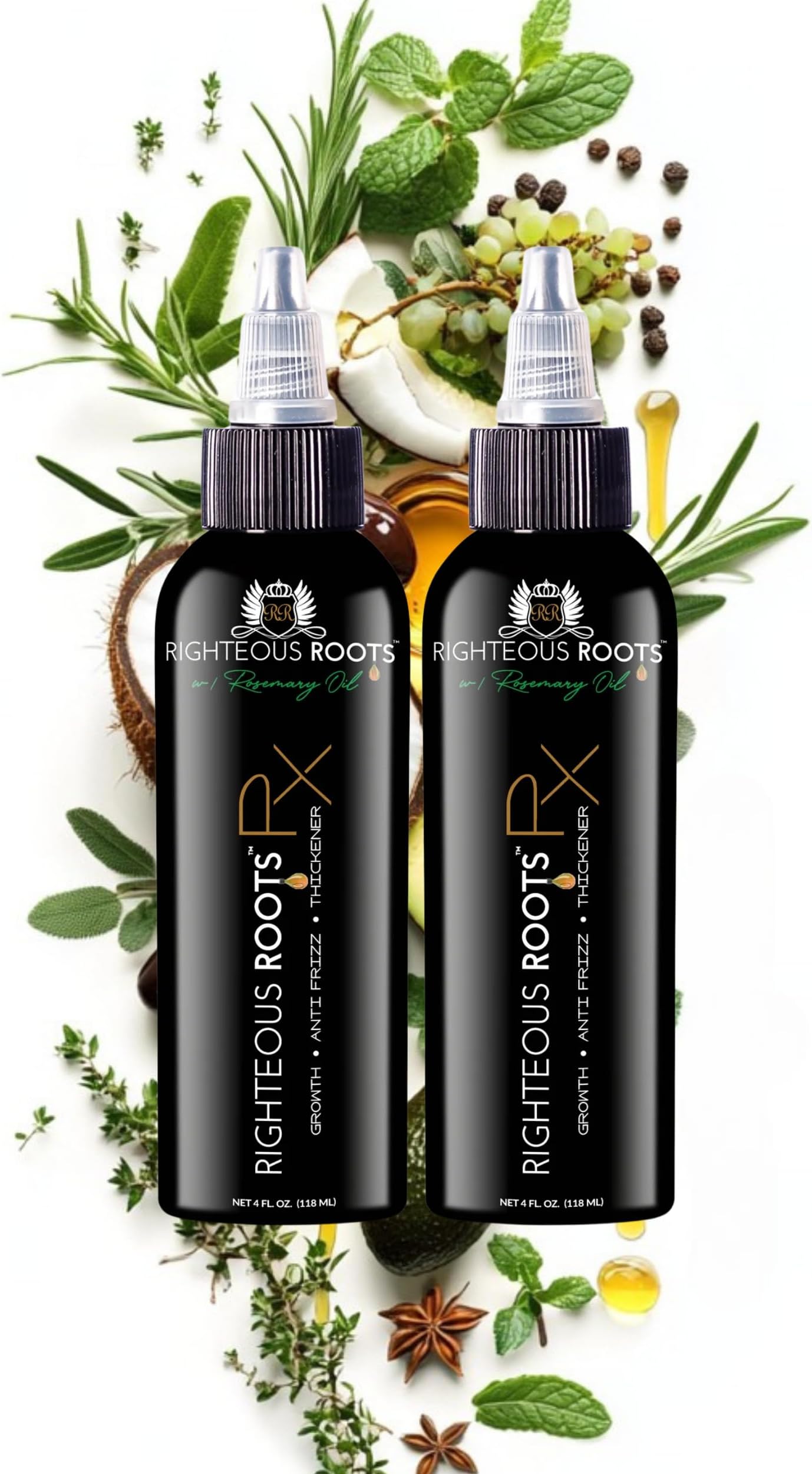 Righteous Roots Rx 4fl oz - Growth, Anti Frizz and Thickener (Previously known as Hair RX)