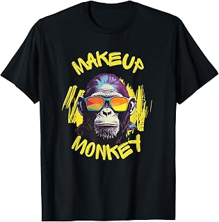 Makeup Monkey Primate Cosmetics Playful Grooming Theme T-Shirt