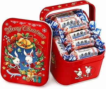 MAFUSE Original Flavor White Rabbit Creamy Candy Collectible Tin Traditional Chinese Sweets Ideal for Halloween, Graduations, Birthdays, and For Candy Lovers Christmas Box