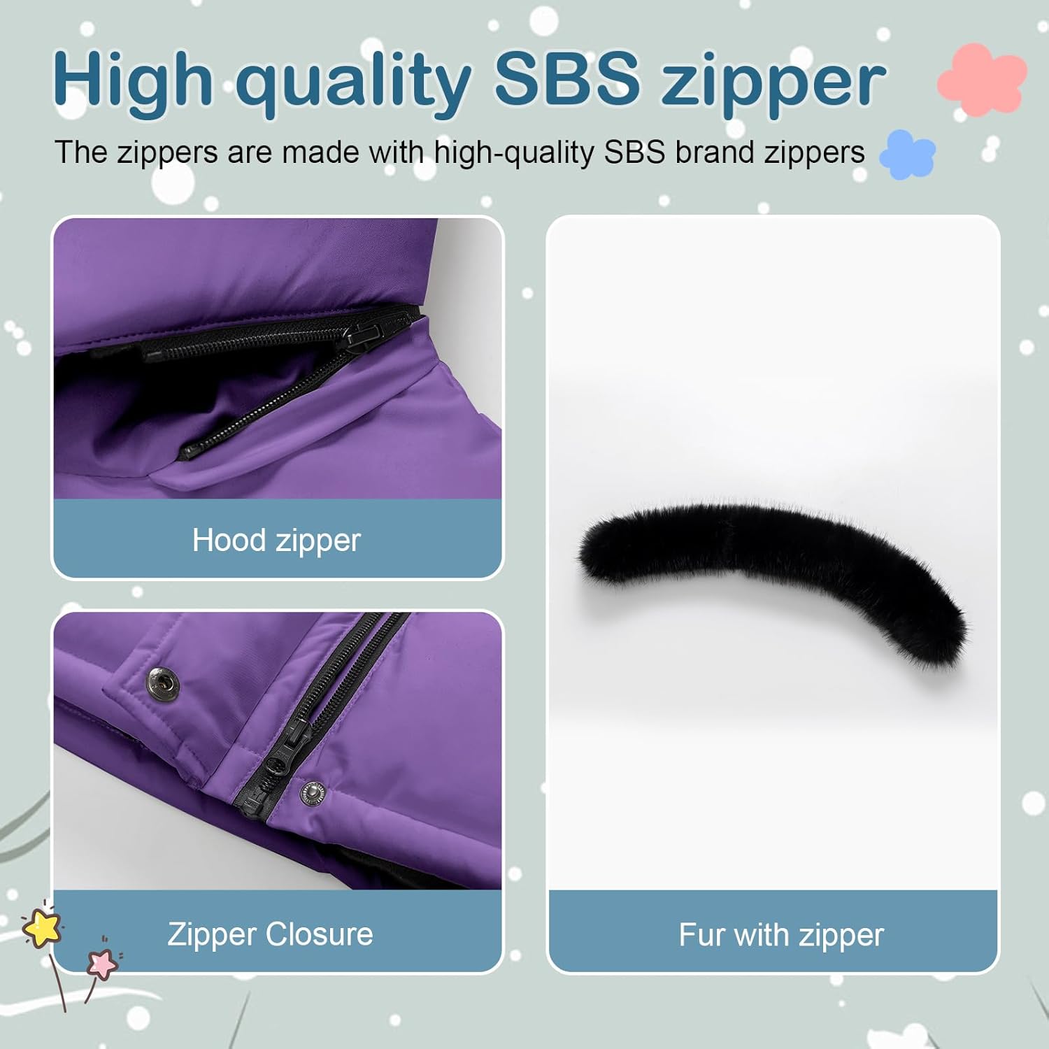 Girl's Winter Coats Kids Waterproof Long Puffer Jacket Thicken Fleece Lined Ski Parka with Detachable Fur Hooded - Image 5