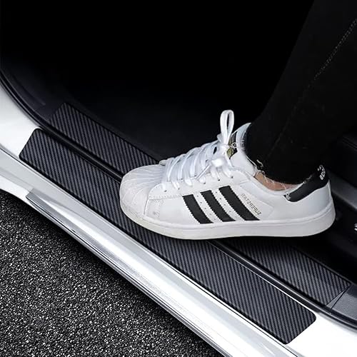 Miniatura 5 de 4 protectores de umbral de puerta de automóvil umbral deportivo de fibra de carbono antiarañazos protección de borde de puerta accesorios para