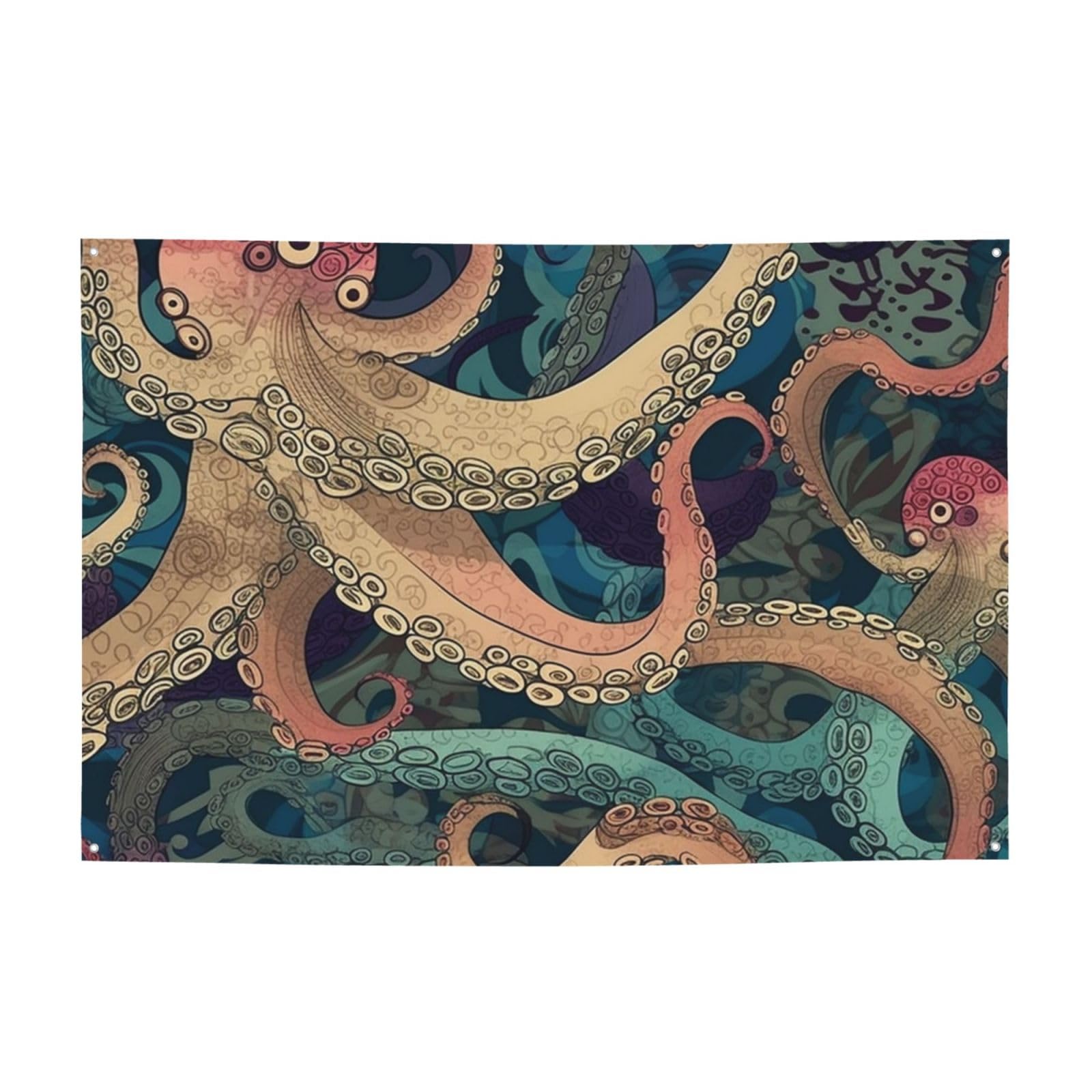 Abstract Octopus Kraken Banner Party Decor Backdrop Flag Birthday Party Photography Background Decoration Banners and Signs Wall Decor Flags