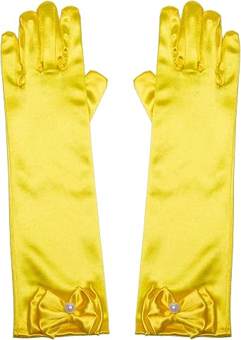 Joy Join Little Girls Princess GlovesSolid Color Long Elbow Length For Birthday,Wedding,Holiday,Costume Party