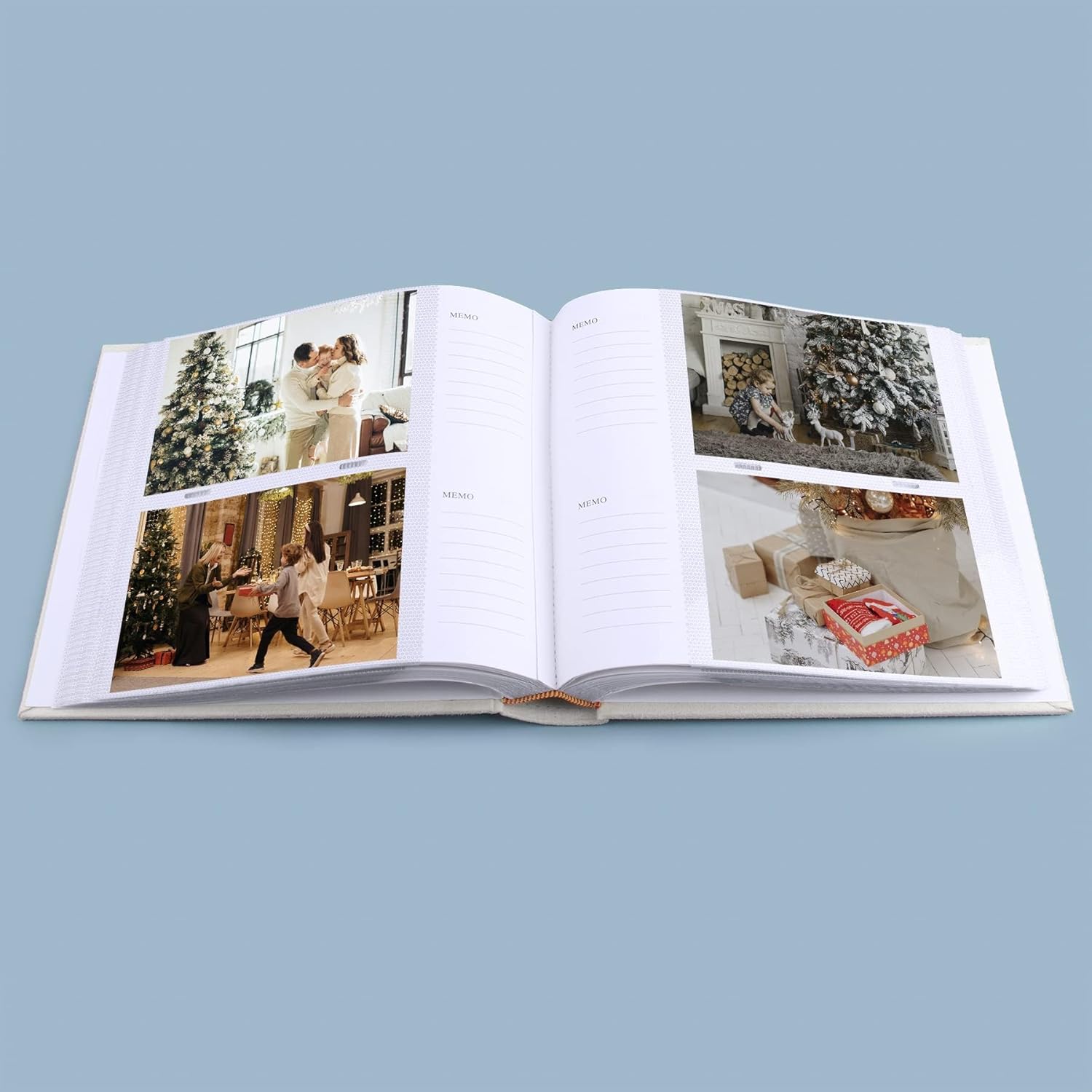 Golden State Art, Suede Leather Photo Album Hold 200 4x6 Photos with Memo Writing Space,Great for Wedding Family(DIY Cover,Color:Cream)